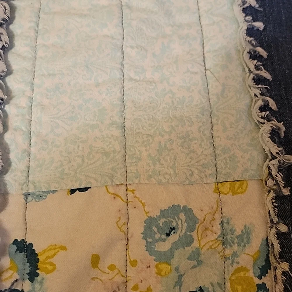 New Twin Rag Quilt hand crafted with Recycled Jeans - Molly Made It